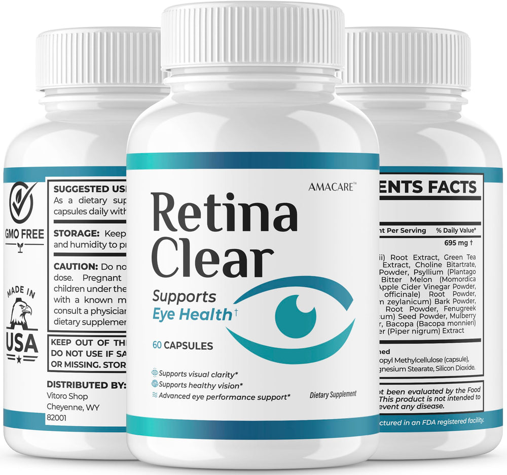 AMACARE Retina Clear gift-pack three-month supply for steady eye care.
