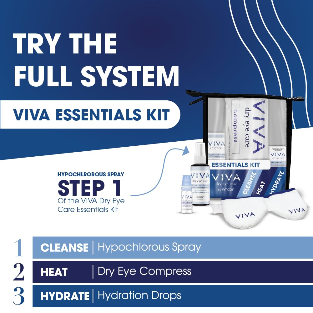 Amcon VIVA eyelid cleanser travel size packaging for on-the-go routines.