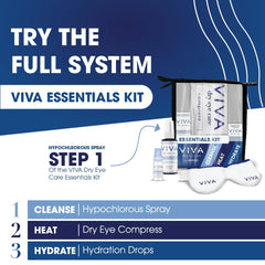 Amcon VIVA eyelid cleanser travel size packaging for on-the-go routines.