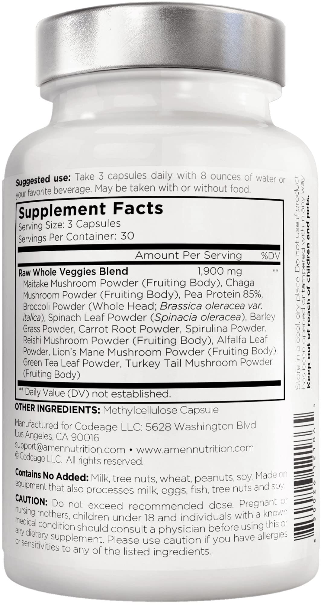 Amen Veggies bottle being poured for simple daily intake