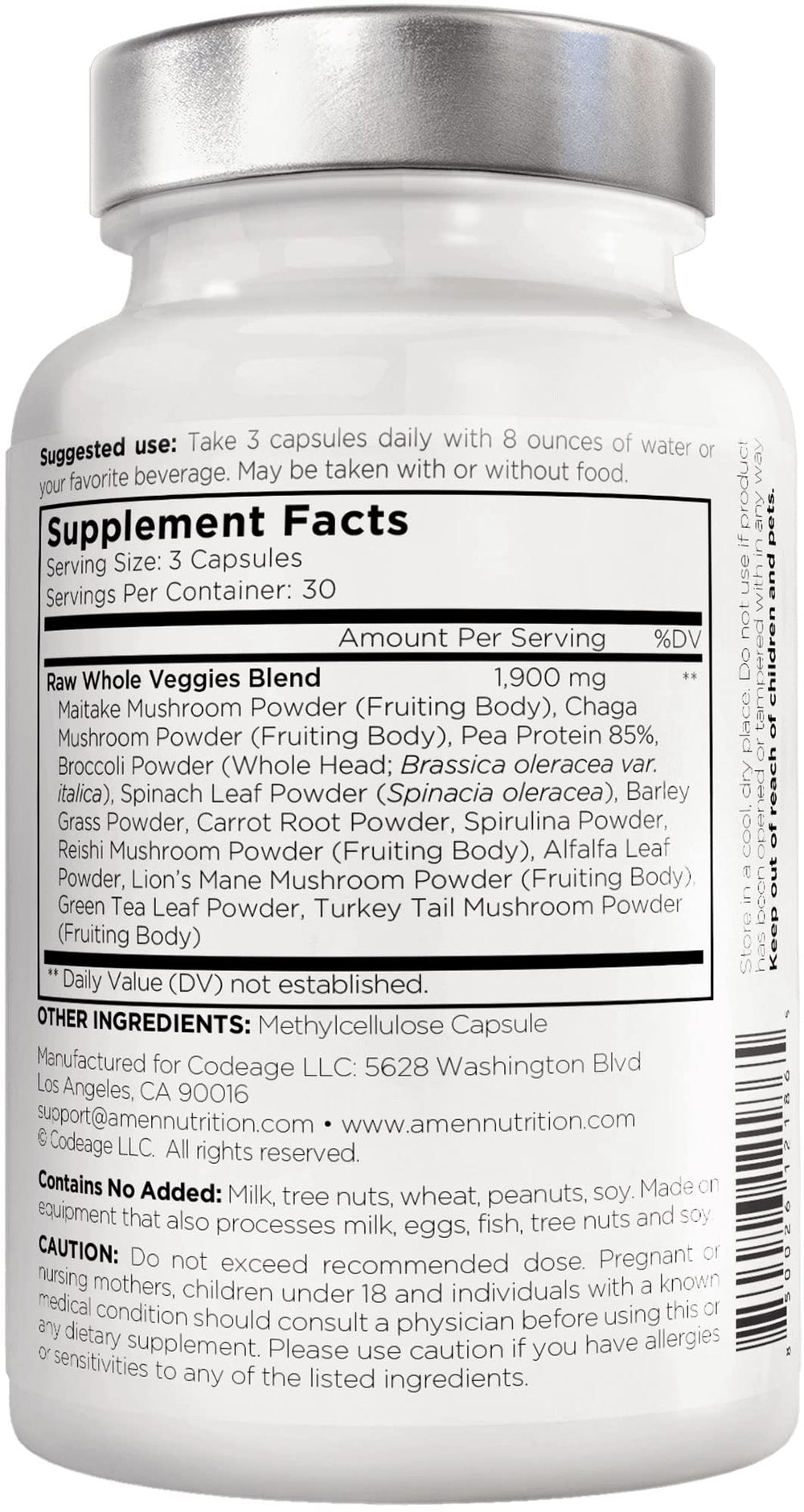 Amen Veggies bottle being poured for simple daily intake
