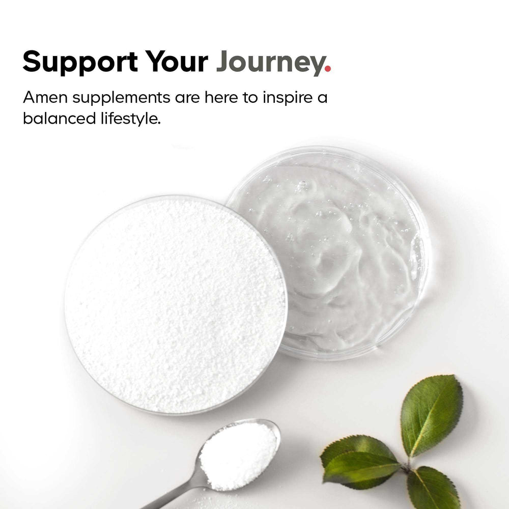 Amen Vitamin C label, potential antioxidant support with collagen daily.