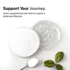 Amen Vitamin C label, potential antioxidant support with collagen daily.