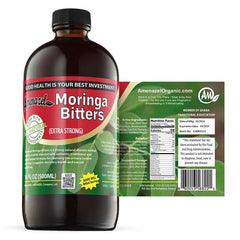 Amenazel Moringa Bitters bottle front view for natural digestive support.