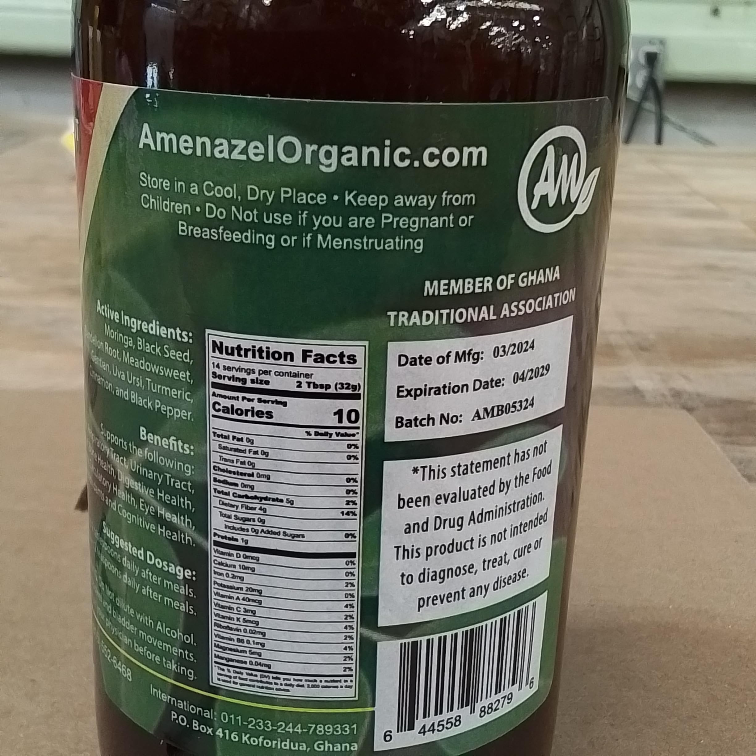 Amenazel Moringa Bitters packaging box image conveys gift-ready presentation.