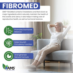 America Medic & Science FibroMed bottle open to reveal capsules for daily routines