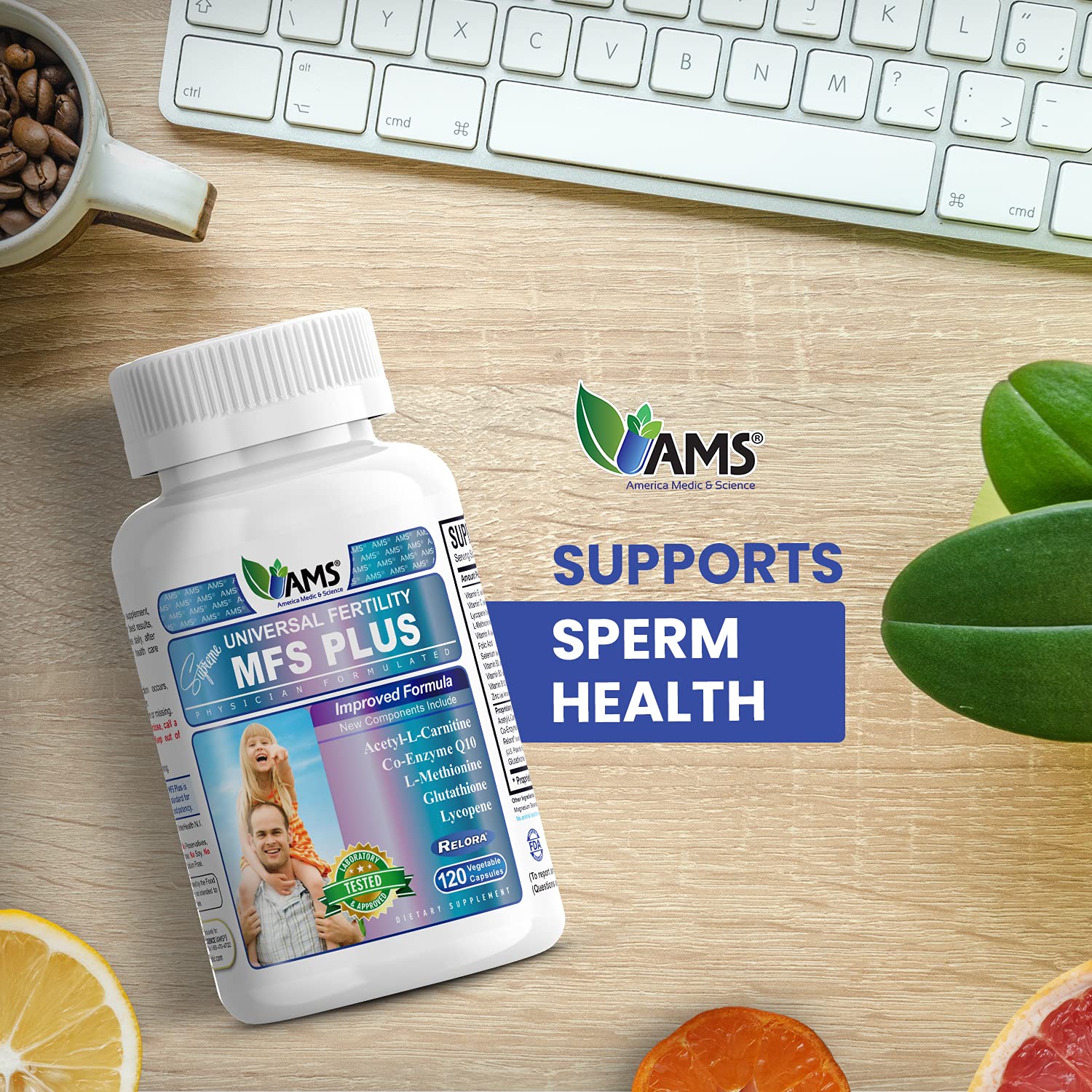 America Medic & Science MFS Plus label detail with zinc and CoQ10.