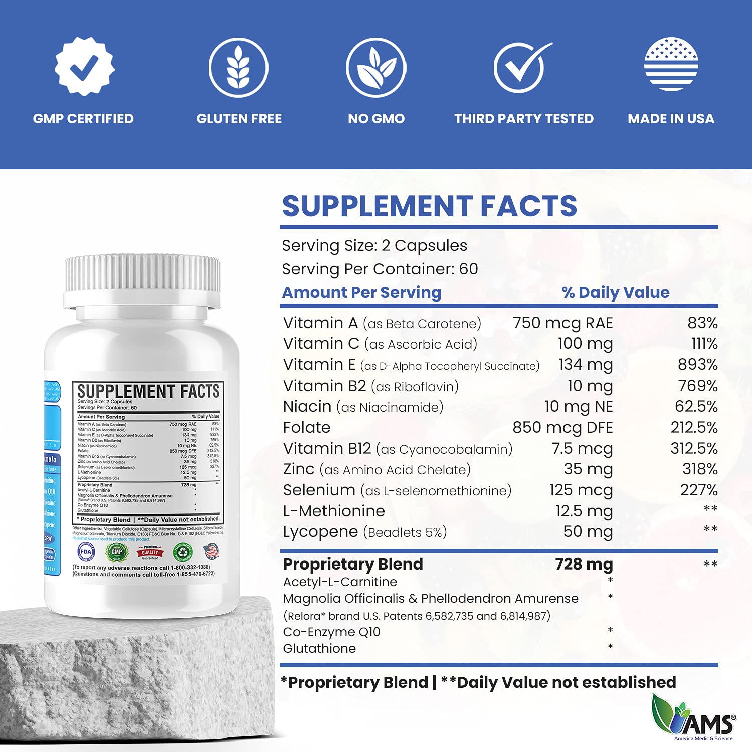 MFS Plus capsules ready to swallow for after-meal dosing.
