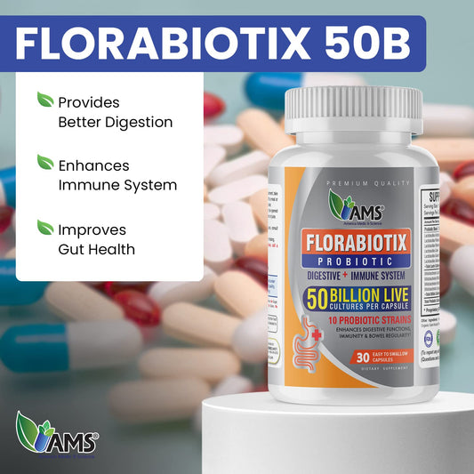 Close-up of Florabiotix capsules for an easy daily probiotic routine.