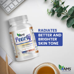 Pearly Caps label front highlighting premium whitening formula.