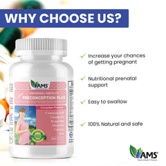 America Medic & Science Preconception Plus easy-swallow design supports comfortable daily use.