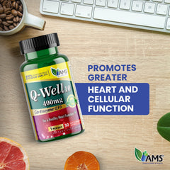 America Medic and Science Q-Well-10 softgels arranged for daily use