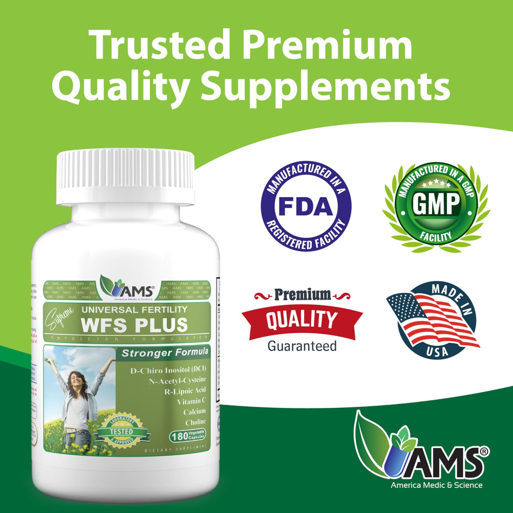 America Medic & Science WFS Plus label highlights key ingredients and benefits.