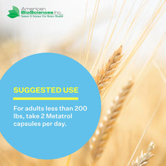 American BioSciences Metatrol gluten-free icon on packaging.