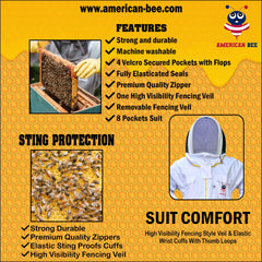 Detachable veil hood offers clear visibility during hive checks.