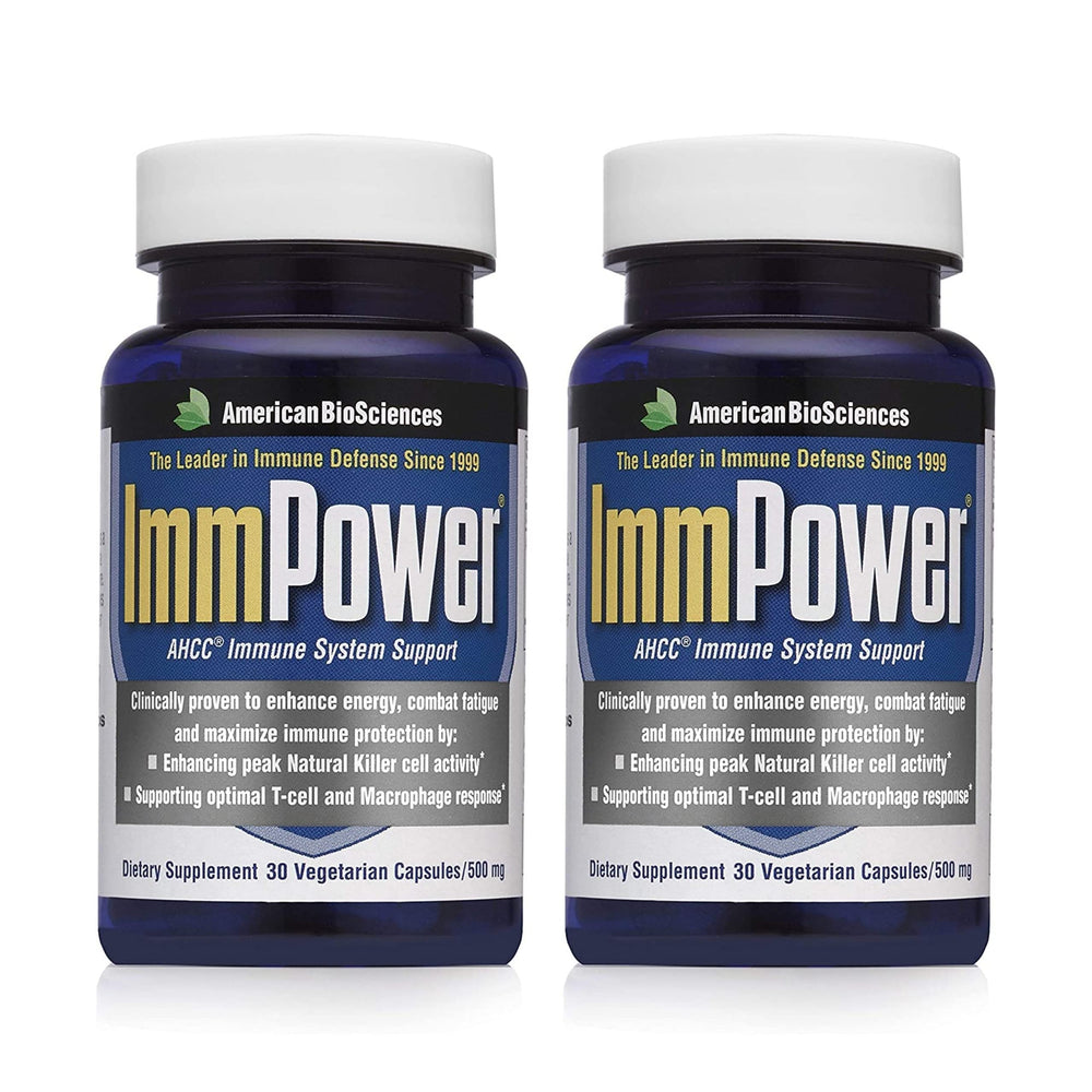 American BioSciences ImmPower bottle front showing AHCC formula for immune support