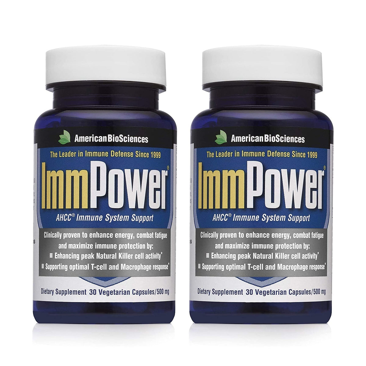American BioSciences ImmPower bottle front showing AHCC formula for immune support