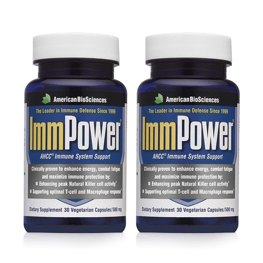 American BioSciences ImmPower bottle front showing AHCC formula for immune support