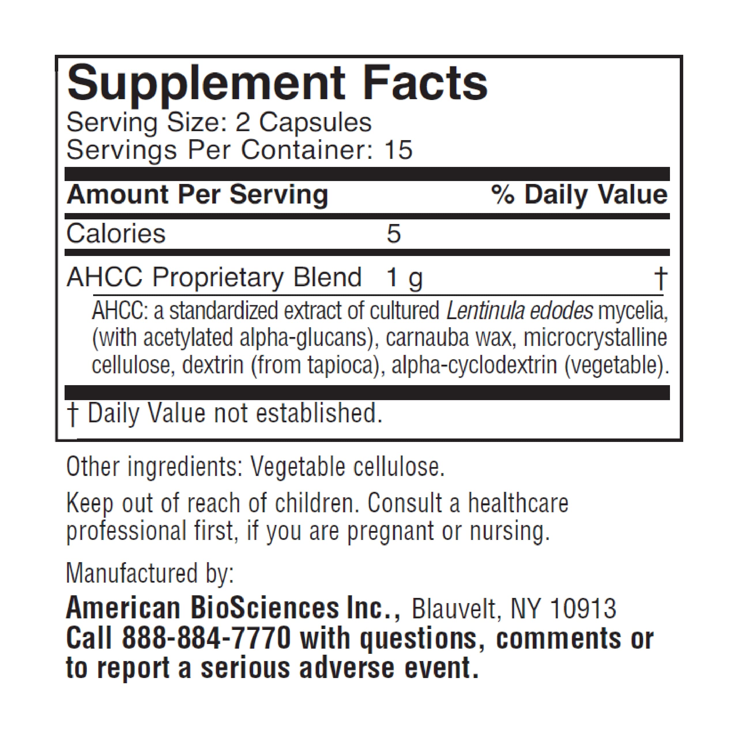 ImmPower capsules display 500 mg AHCC for enhanced absorption