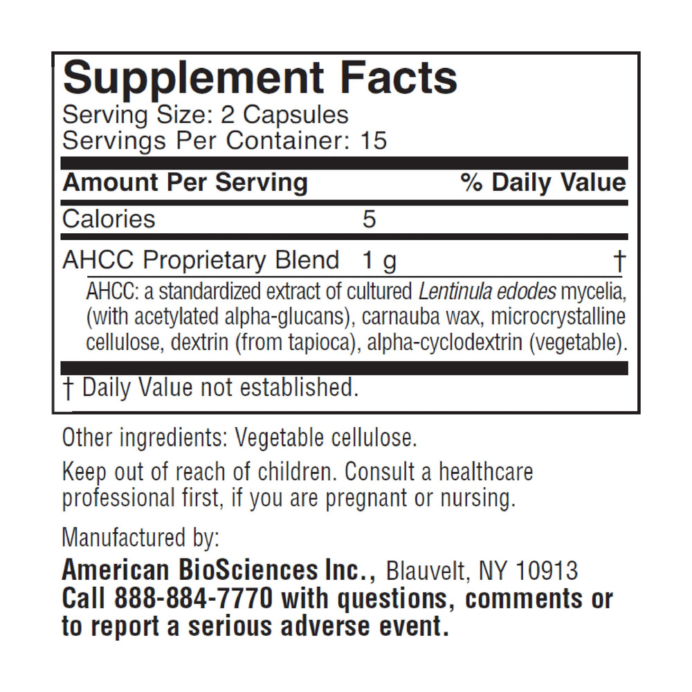 ImmPower capsules display 500 mg AHCC for enhanced absorption
