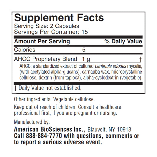 ImmPower capsules display 500 mg AHCC for enhanced absorption