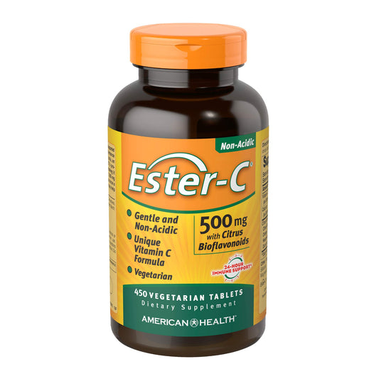 American Health Ester-C bottle front view for daily vitamin C routine.
