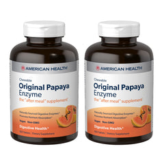 American Health Papaya Enzyme chewables bottle front for after-meal support