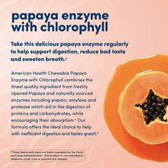 American Health Papaya Enzyme open bottle showing chewables; easy to grab.