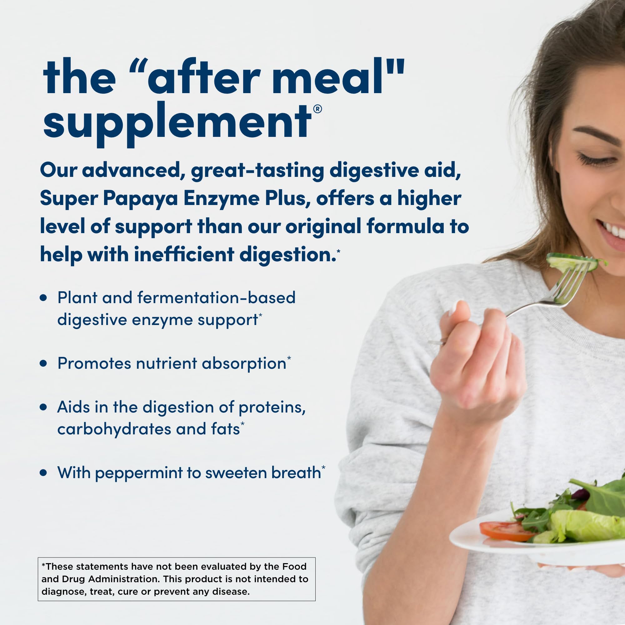 American Health Super Papaya Enzyme Plus label highlights papain, amylase and protease.