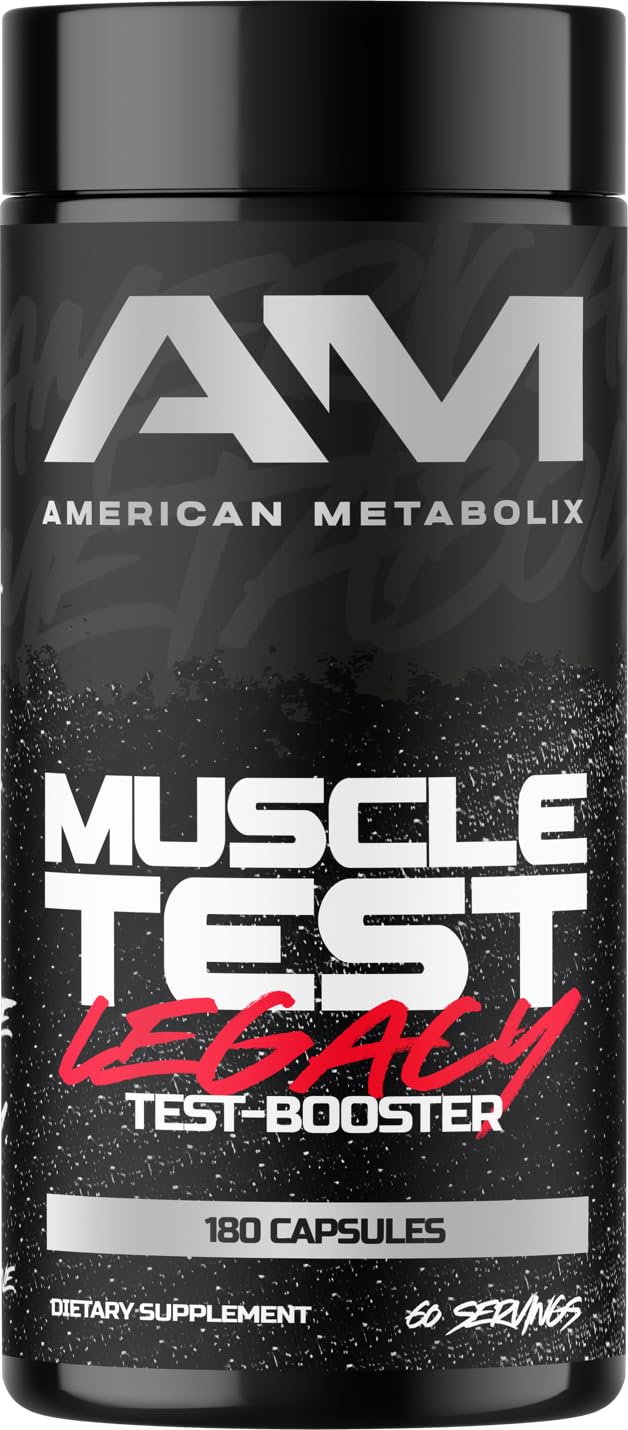 American Metabolix Muscle Test Legacy bottle front view, supporting daily training routines.