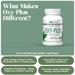 American Nutriceuticals Oxy-Plus bottle pour illustrating fast use.