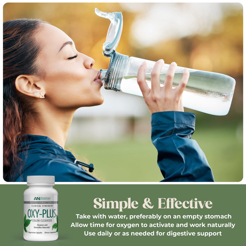 American Nutriceuticals Oxy-Plus box packaging highlighting complete digestion support.