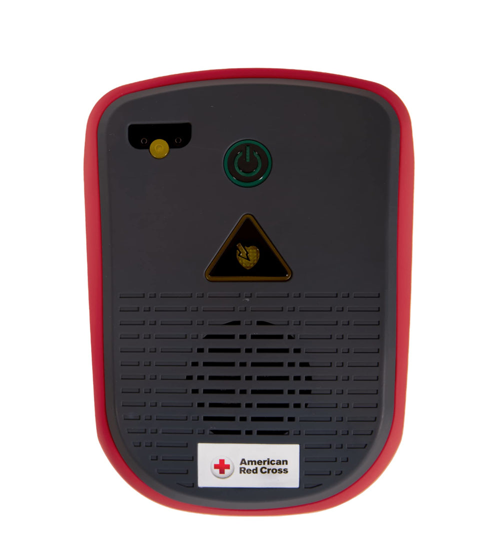 American Red Cross AED Trainer front view with pads for realistic practice.
