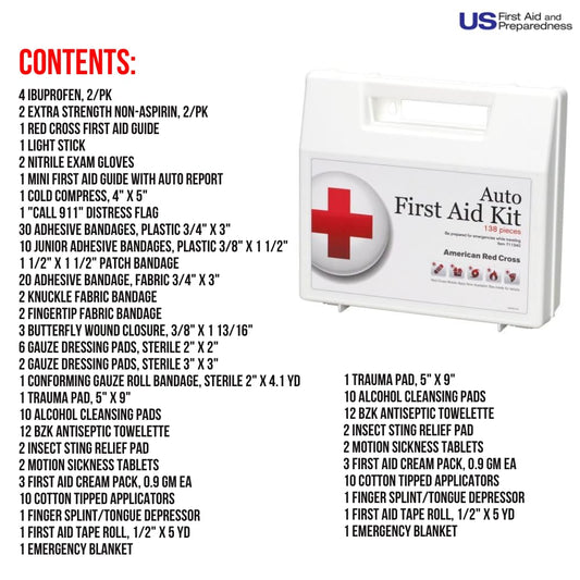 American Red Cross Deluxe Auto First Aid Kit first aid guide for quick reference