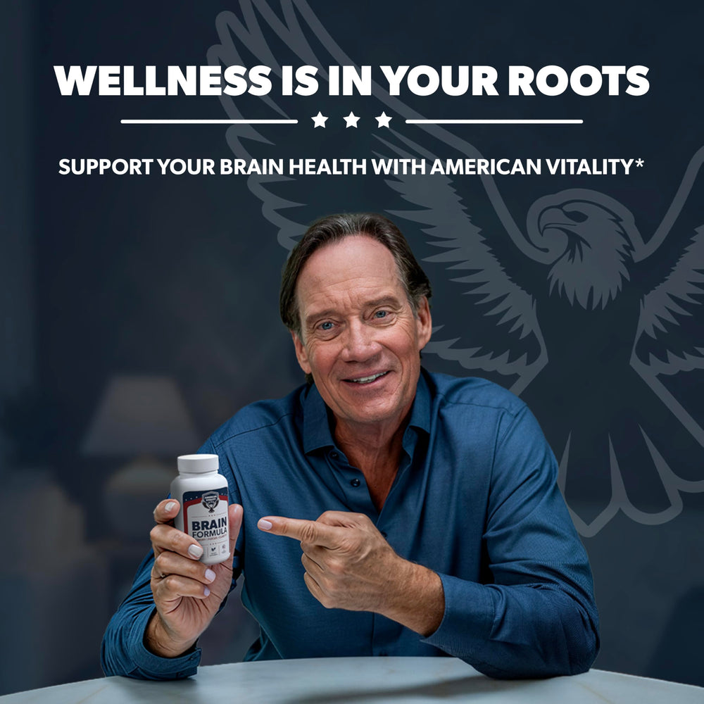 AMERICAN VITALITY Brain Formula bottle near Made in USA seal