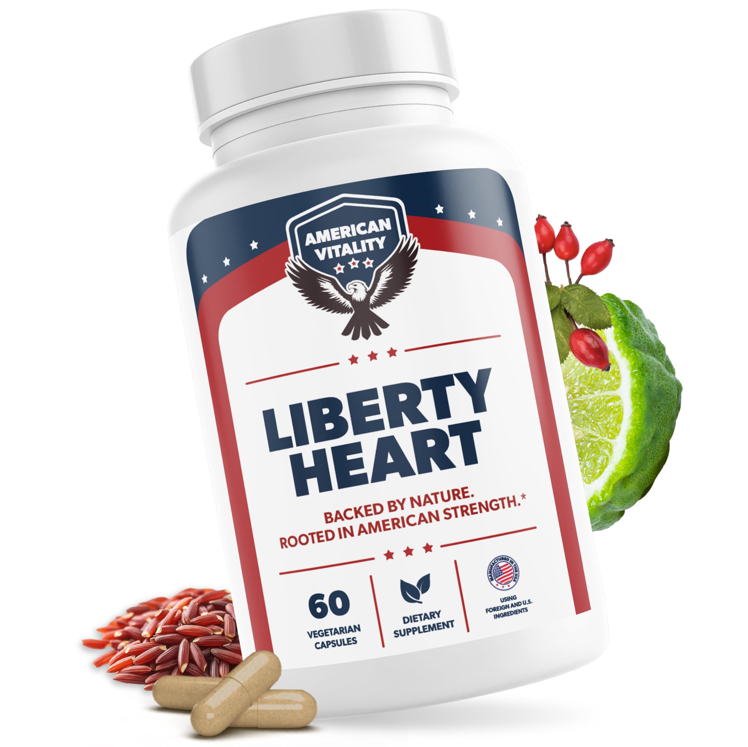 American Vitality Liberty Heart bottle front with berberine for heart wellness