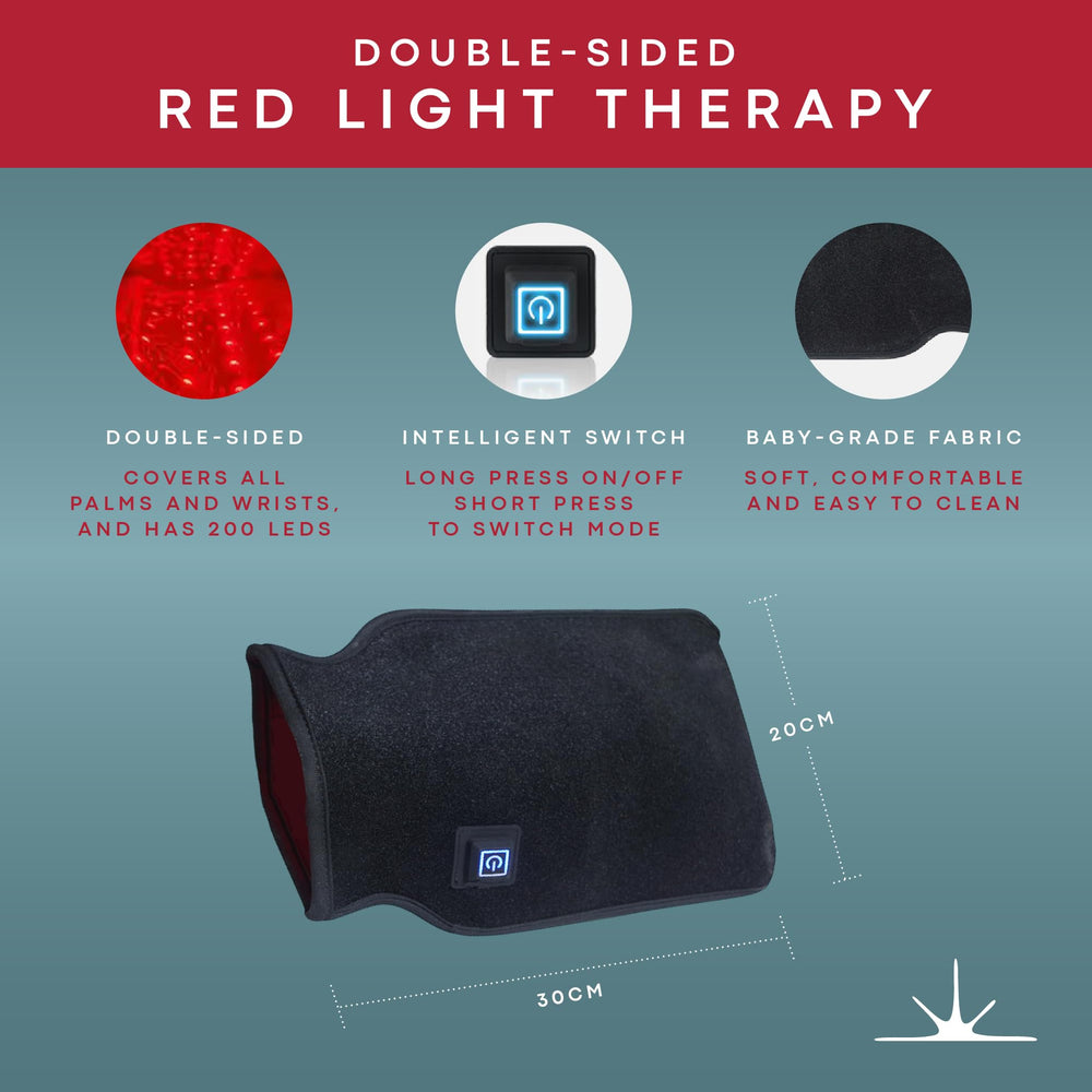 American Wellness Authority red light therapy gloves with ergonomic design for comfortable hand sessions.