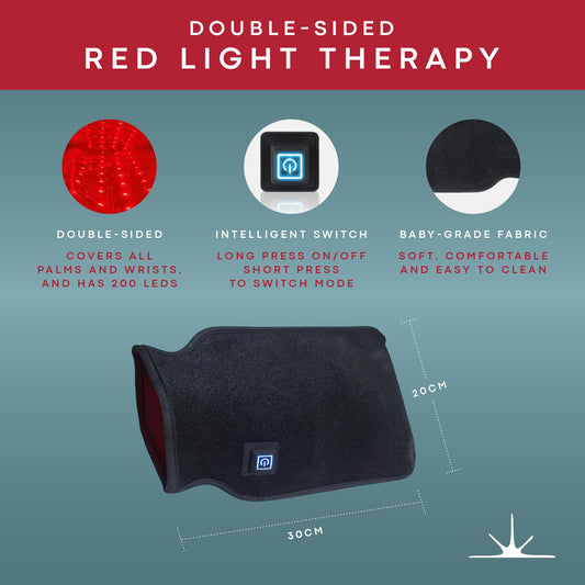 American Wellness Authority red light therapy gloves with ergonomic design for comfortable hand sessions.