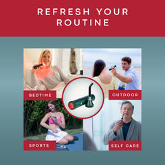 American Wellness Authority red light therapy wand used on hands for quick at-home recovery and skin care.