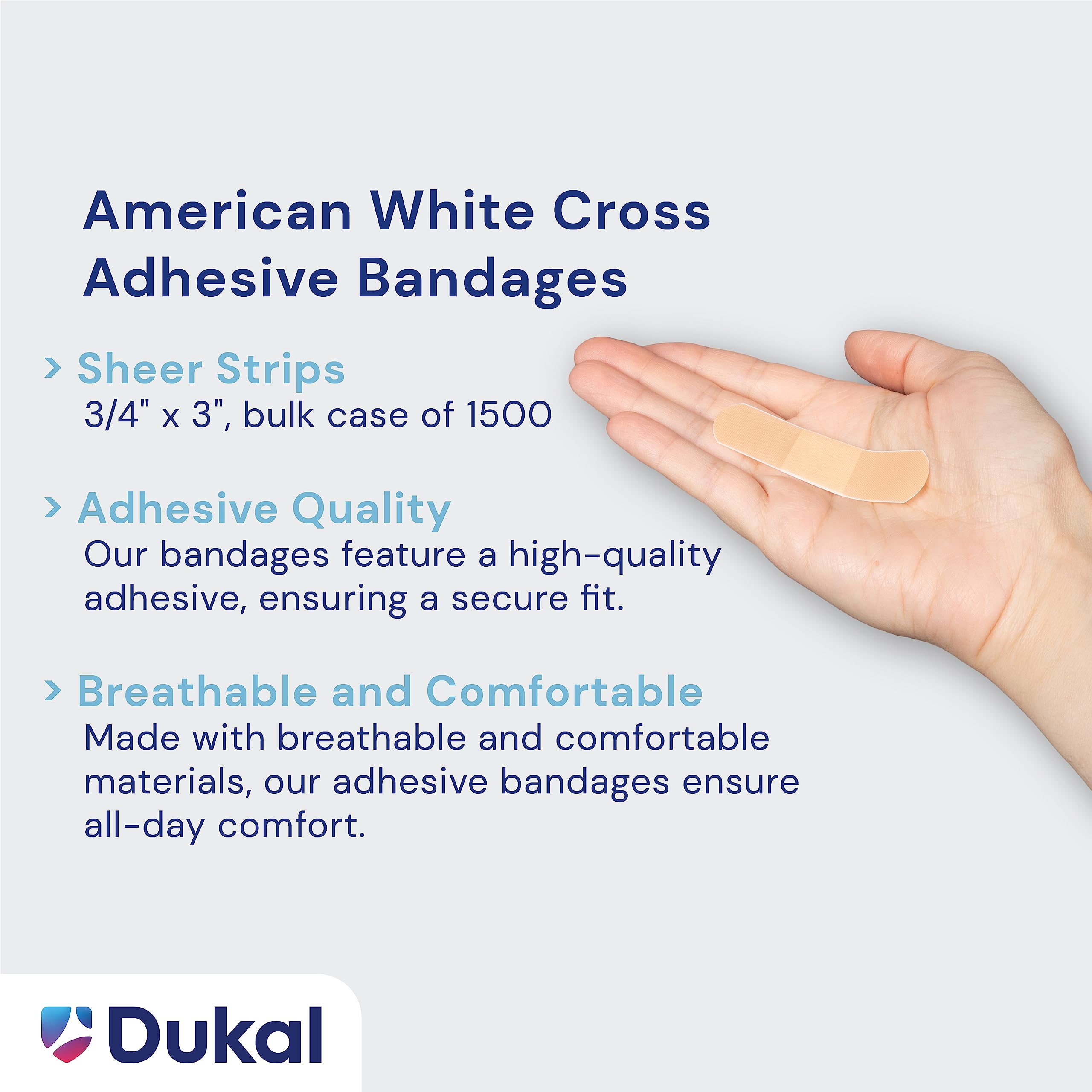 American White Cross sterile, individually wrapped bandages ensure hygienic use