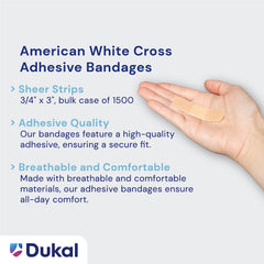 American White Cross sterile, individually wrapped bandages ensure hygienic use