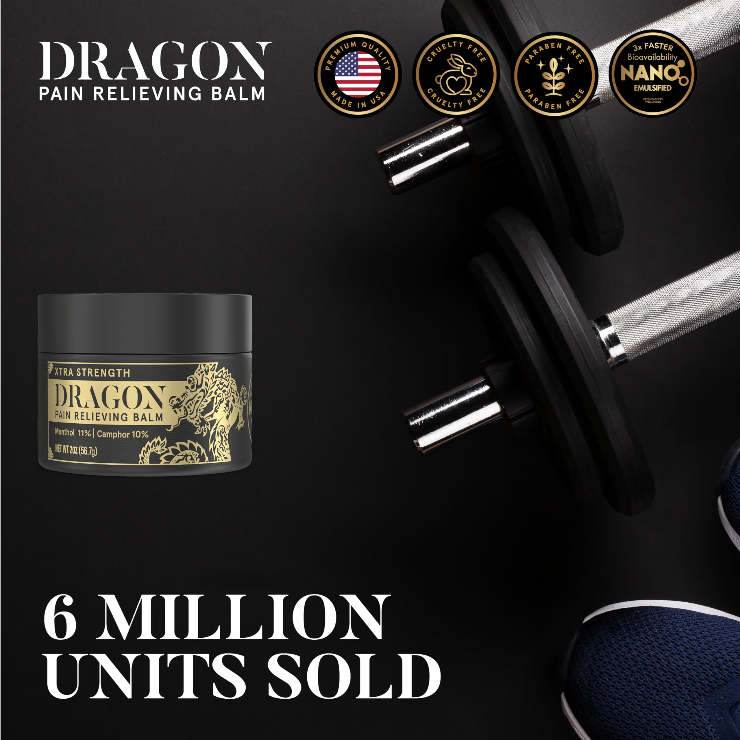 Americanna Wellness Dragon Balm jar closeup showing cooling menthol formula