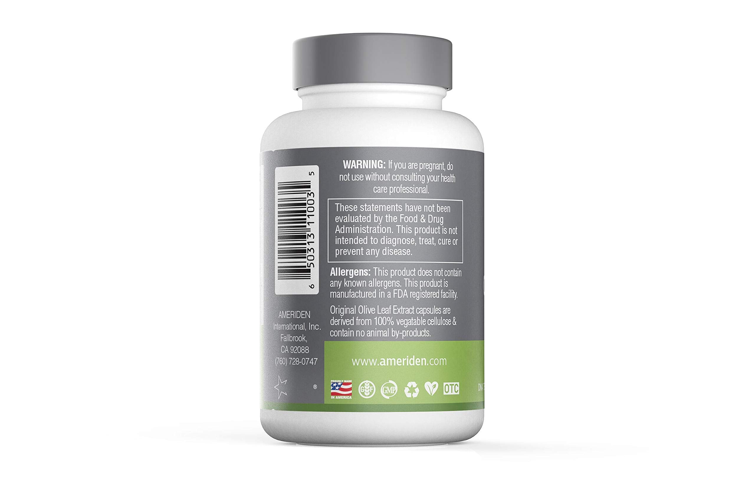 OlivFactor capsules closeup emphasizing 20% oleuropein content.