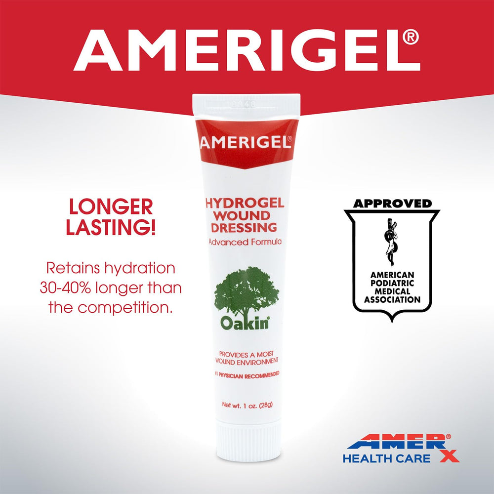 AMERIGEL hydrogel dressing provides even coverage across wound surfaces for sealing moisture.