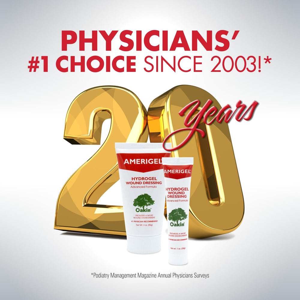 AMERIGEL dressing on wound demonstrates sustained moisture for protected healing.