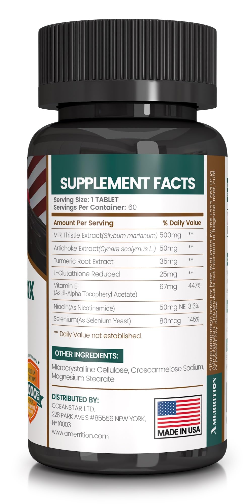 Amerrition liver support tablets in blister pack for convenient daily use