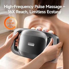 Amervie massage gun showcasing three modes and thirty intensity levels