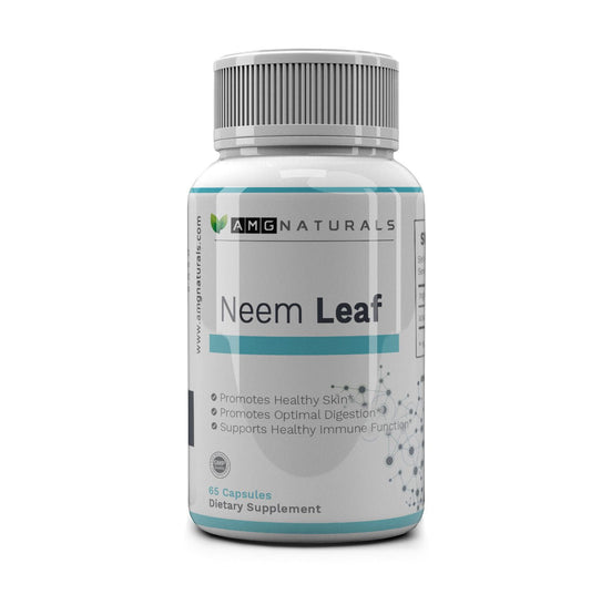 AMG Naturals Melia Azadirachta indica leaf close-up, highlighting purity and organic sourcing.