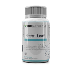 AMG Naturals Melia Azadirachta indica leaf close-up, highlighting purity and organic sourcing.