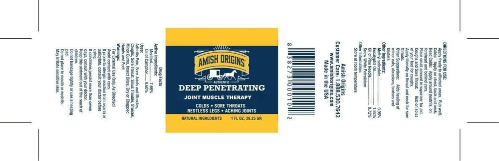 Amish Origins Pain Relief Ointment application relieves sore muscles and back strain.